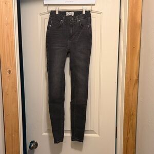 We The Free by Free People High-Rise Washed Black Skinny Jeans